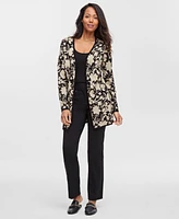 Jm Collection Women's Printed Open-Front Cardigan