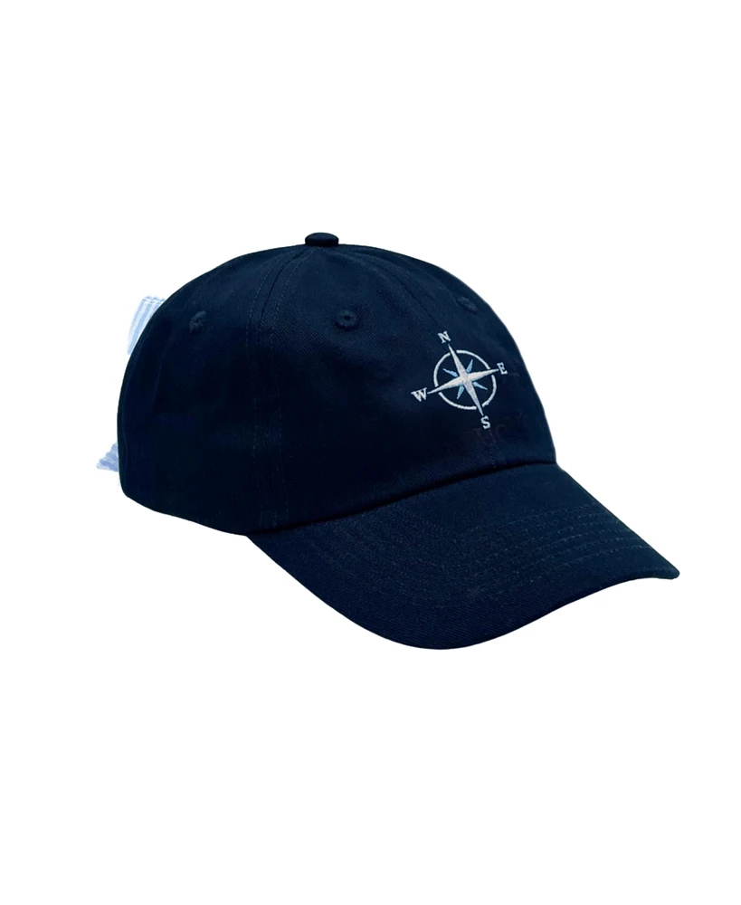 Bits & Bows Girls Girls Compass Bow Baseball Hat in Navy