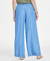 On 34th Women's Chambray Drawstring Wide-Leg Pants, Created for Macy's