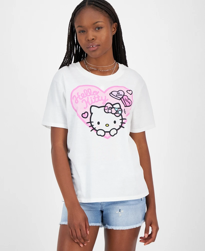 Love Tribe Juniors' Hello Kitty Valentine's Day Graphic T-Shirt