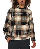 Champion Men's Plaid Faux-Shearling Pullover Hoodie