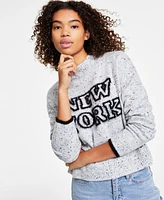 Hooked Up by Iot Juniors' New York Mock Neck Eyelash Sweater