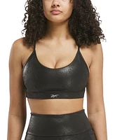 Reebok Women's Lux Faux Leather Sports Bra