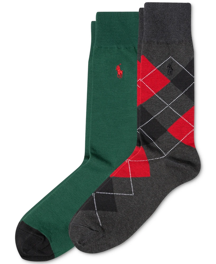 Polo Ralph Lauren Men's Argyle Slack Socks, 2-Pack