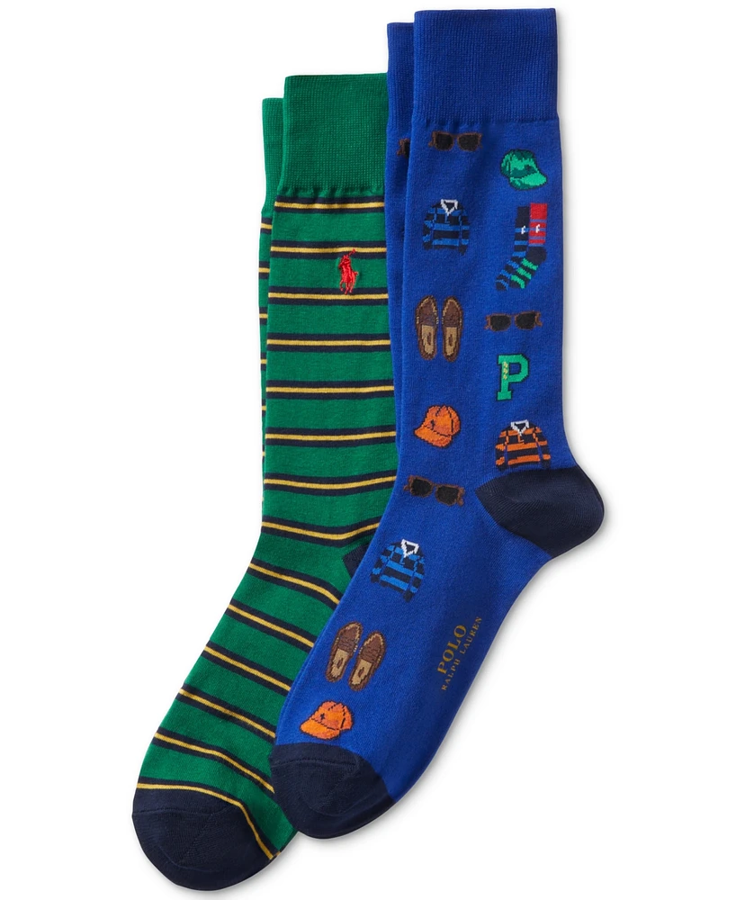 Polo Ralph Lauren Men's 2-Pk. Preppy Icon Slack Socks