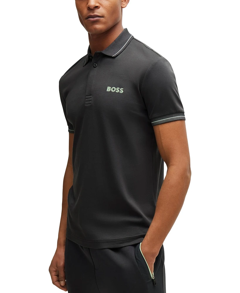 Boss by Hugo Men's Mesh Logo Slim-Fit Polo