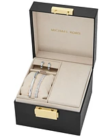 Michael Kors Platinum-Plated Brass Bracelet and Earrings Set