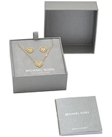 Michael Kors 14K Gold-Plated Sterling Silver Necklace and Earrings Set