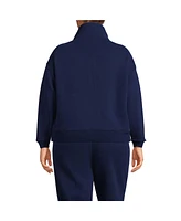 Lands' End Plus Serious Sweats Relaxed Long Sleeve Half Zip Sweatshirt