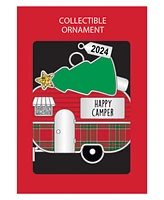 Ganz Sentiment Ornament Camper with Tree 'Happy Camper' with Dated 2024 Charm, 2.56"