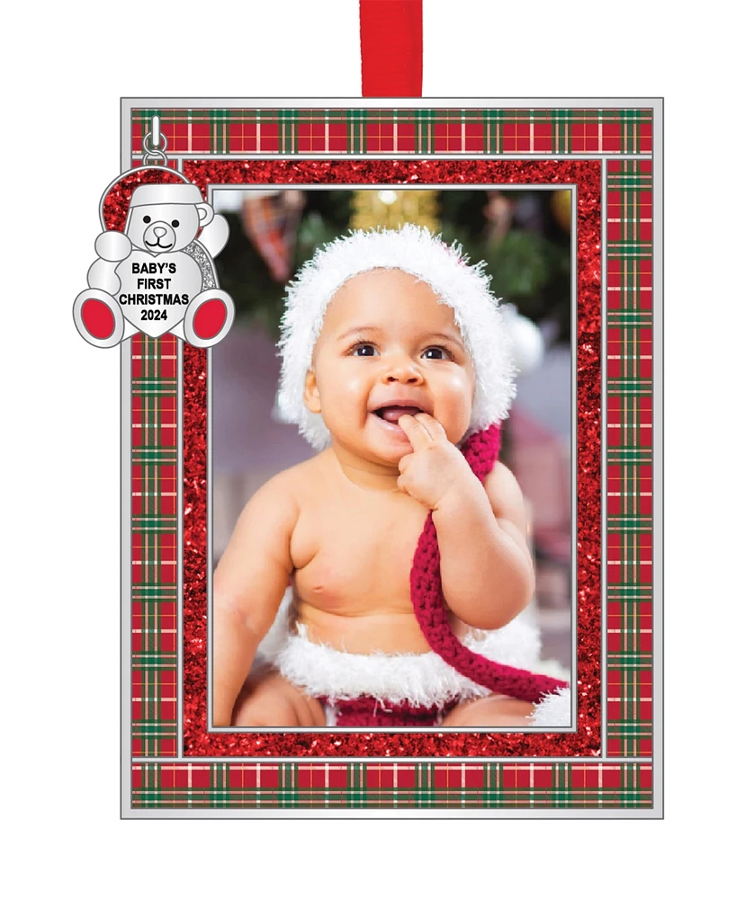 Ganz Frame Ornament Bear 'Baby's First Christmas 2024', 4"