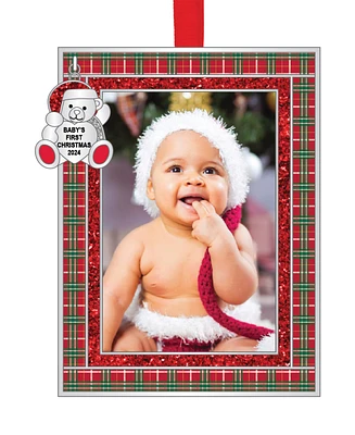 Ganz Frame Ornament Bear 'Baby's First Christmas 2024', 4"