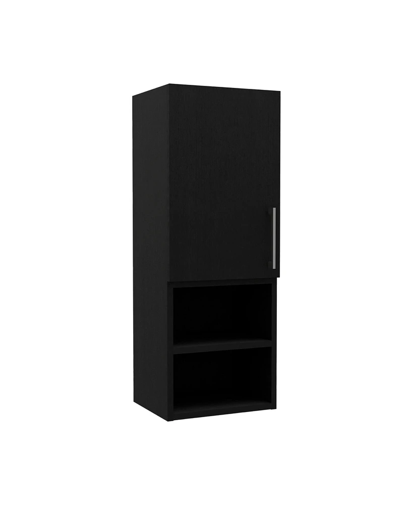 Depot E-Shop Cairo Medicine Single Door Cabinet, Two External Shelves, Two Interior Shelves, Black