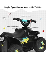 Costway 6V Kids Electric Quad Atv 4 Wheels Ride On Toy Toddlers Forward&Reverse