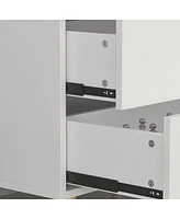 Homsee 4-Drawers Dark Brown Chest of Drawer Accent Storage Cabinet
