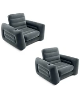 Intex Inflatable Pull Out Sofa Chair Sleeper/Twin Sized Air Mattress (2 Pack)