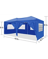 Slickblue Pop-Up Canopy Tent - Portable Outdoor Folding Party with 6 Removable Sidewalls & Carry Bag