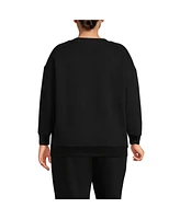 Lands' End Plus Serious Sweats Relaxed Long Sleeve Crew Neck Sweatshirt