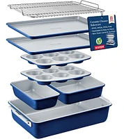 Bakken Swiss Bakken 8-Piece Stackable Bakeware Set - Ceramic Non-Stick Coating, Baking Sheets, Assorted Baking Pans, Ptfe