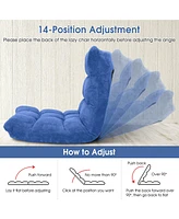 Adjustable 14-Position Floor Chair Folding Lazy Gaming Sofa Cushioned