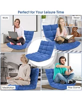 Adjustable 14-Position Floor Chair Folding Lazy Gaming Sofa Cushioned
