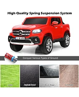 Costway Licensed Mercedes Benz x Class 12V 2-Seater Kids Ride On Car w/ Trunk