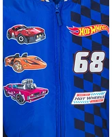 Hot Wheels Toddler Boys Zip Up Varsity Bomber Jacket to (3T - 10-12)