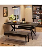 Tribesigns 63" Dining Table for 4-6 People, Modern Rectangular Kitchen Table Dinner Table, Large Dining Room Table with X