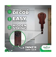 Swooc Hook and Ring Game - Guitar Game Room Wall Decor - Stylish Folding Design - Weather Resistant - Easy Adjust String