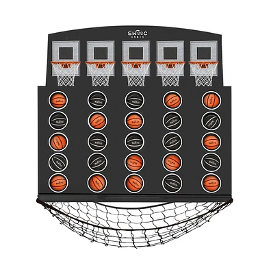 Swooc - Low Post Line-Up | Wall Mounted Giant Basketball 4 In a Row w/ 5+Games | Basketball Hoop For Room Wall Games | Mini Hoop