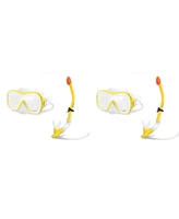 Intex Wave Rider Hypoallergenic Latex Free Mask & Easy Flow Snorkel Set (2 Pack)