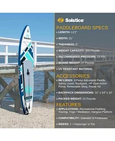 Solstice Watersports Islander 11 Foot Inflatable Stand-Up Paddle Board Kit, Teal