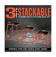 Squatz 3-Piece Plyometric Platform Box Set With Anti-Skid Rubber Surface