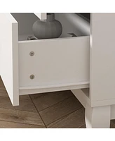 Homsee White Wooden Accent Storage Cabinet with 6 Large Drawers