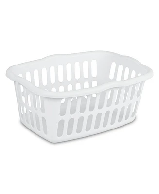 Sterilite 1.5 Bushel Rectangular Plastic Laundry Basket Bins, White, 12 Pack