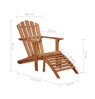 vidaXL Patio Adirondack Chair with Footrest Solid Acacia Wood