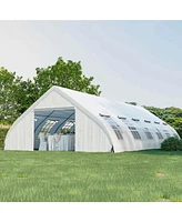 Costway 20'X40' Peach Shaped Party Tent Heavy-duty Wedding Canopy with Zipper Doors