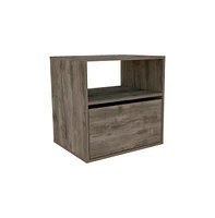 Depot E-Shop Canadian Nightstand 20"H, Superior Top, Open Shelf, One Cabinet