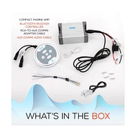 Pyle 2-Ch. Bluetooth Marine Amplifier Kit, Waterproof, 600 Watt, Silver