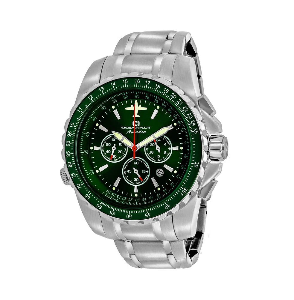Oceanaut Men's Aviador Pilot Green Dial Watch - OC0117
