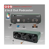 Pyle Podcasting Usb/Asio Audio Interface for Recording, Songwriting, Streaming, and Podcasting