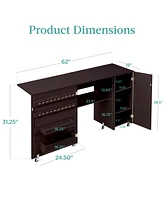 Best Choice Products Large Portable Multipurpose Folding Sewing Table w/ Magnetic Doors, Craft Storage