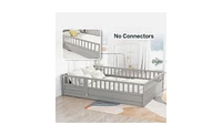 Slickblue Full Size Floor Bed with Integral Construction and Super High Security Barrier