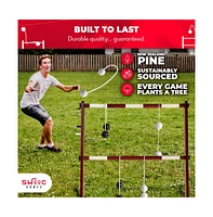 Swooc Wooden Ladder Ball Game Set (Weather Resistant) - With 10 Games & Carrying Case - Easy, No Tool Asssembly - Yard Games