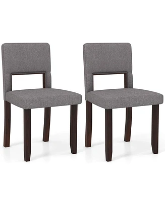 Costway Wooden Dining Chair Set of with Acacia Wood Frame Padded Seat & Back Home