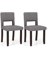 Costway Wooden Dining Chair Set of with Acacia Wood Frame Padded Seat & Back Home