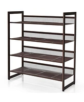 Costway -Tier Shoe Rack Adjustable to Flat Slant Shoe Organizer Holder Stand