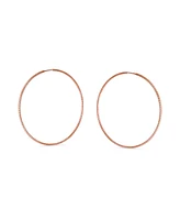 Bling Jewelry Lightweight Round Thin Endless Continuous Twist Hoop Earrings Rose Gold Plated .925 Sterling Silver