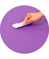 Signature Fitness 1" Extra Thick Exercise Fitness Yoga Mat & Carry Strap, Purple