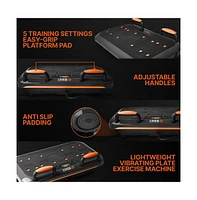 Squatz Vibration Plate Exercise Machine Set With Resistance Bands, Pilates Rods, and Fitness Mat
